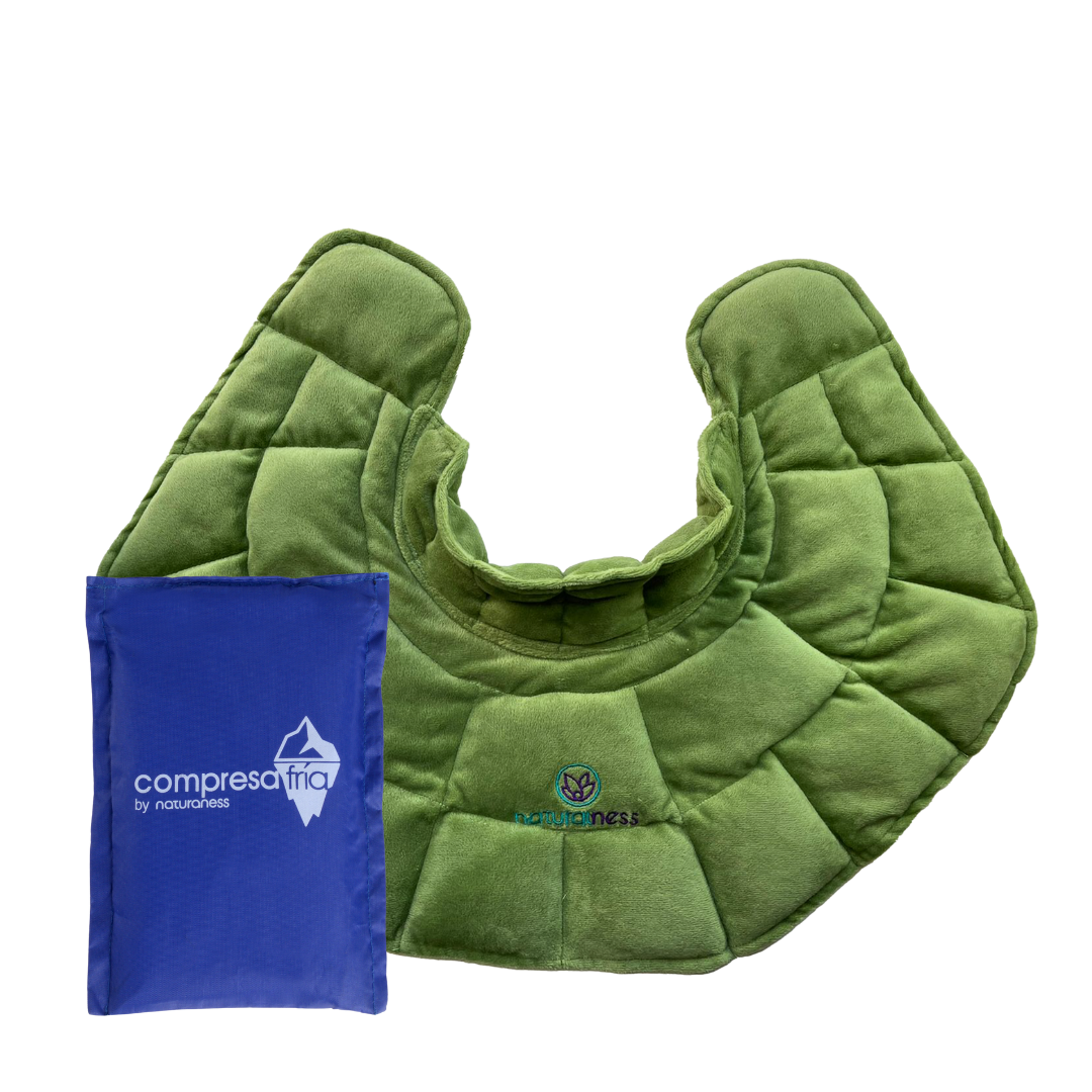 Compresa cuello, hombros y espalda alta + aceite de relajación profunda